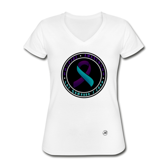 Suicide Prevention Awareness V-Neck Tee white - Loyalty Vibes