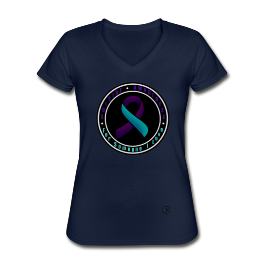 Suicide Prevention Awareness V-Neck Tee navy - Loyalty Vibes