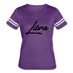 Women’s Sassy Libra Sport T-Shirt vintage purple white - Loyalty Vibes