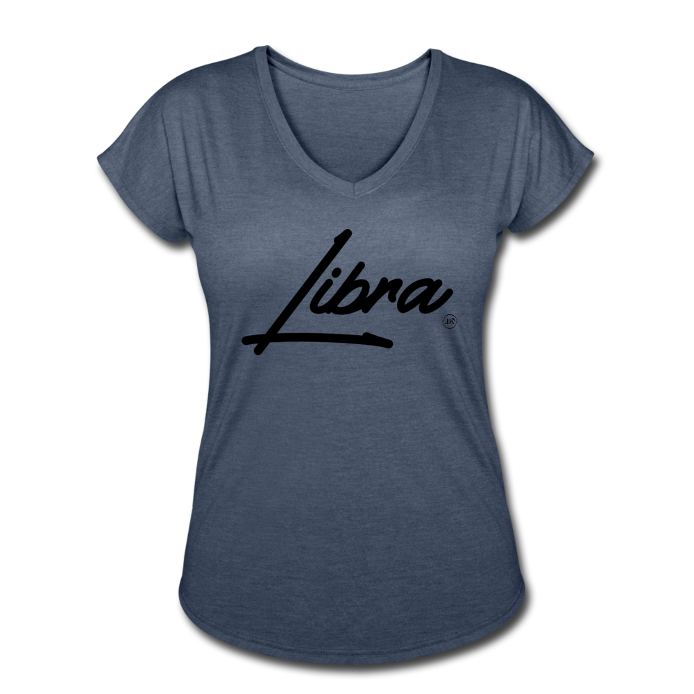 Sassy Libra Women's V-Neck T-Shirt navy heather - Loyalty Vibes