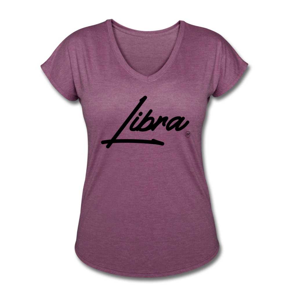 Sassy Libra Women's V-Neck T-Shirt heather plum - Loyalty Vibes