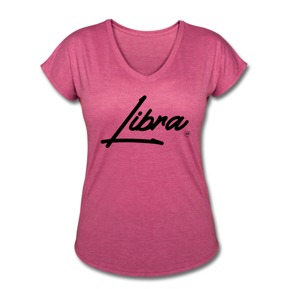 Sassy Libra Women's V-Neck T-Shirt heather raspberry - Loyalty Vibes