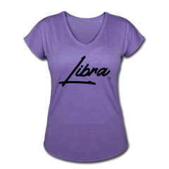Sassy Libra Women's V-Neck T-Shirt purple heather - Loyalty Vibes