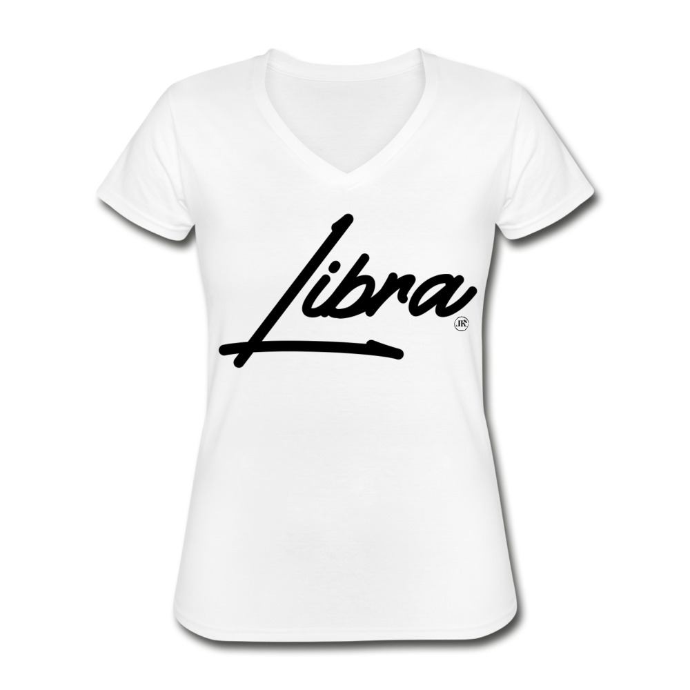 Sassy Libra Women's V-Neck Tee white - Loyalty Vibes