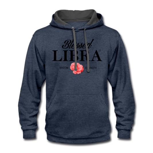 Blessed Libra Hoodie - Black indigo heather asphalt - Loyalty Vibes