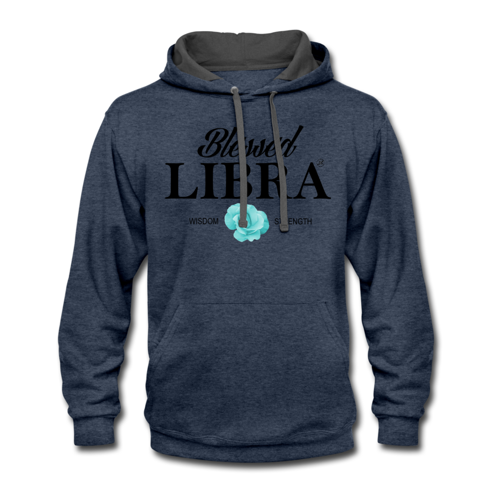 Blessed Libra Men's Hoodie indigo heather asphalt - Loyalty Vibes