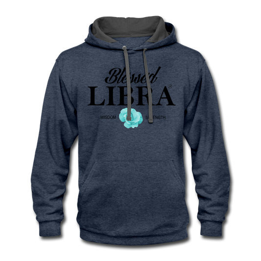 Blessed Libra Men's Hoodie indigo heather asphalt - Loyalty Vibes