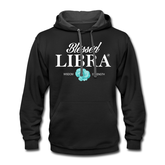 Blessed Libra Men's Hoodie - White black asphalt - Loyalty Vibes