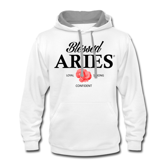 Blessed Aries Urban Hoodie white gray - Loyalty Vibes