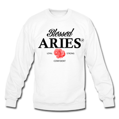 Blessed Aries Unisex Sweatshirt white - Loyalty Vibes