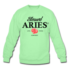 Blessed Aries Unisex Sweatshirt lime - Loyalty Vibes