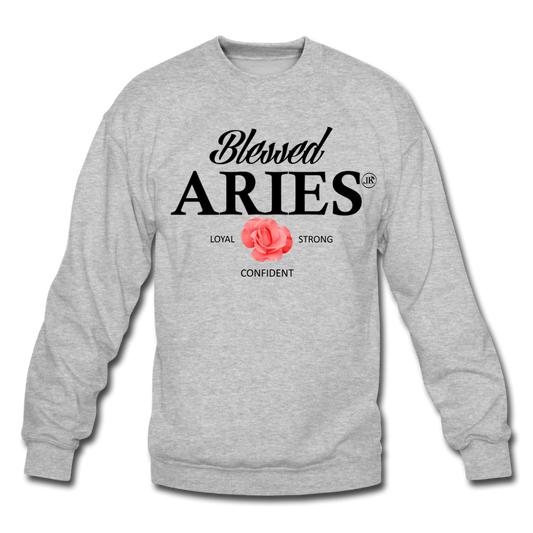 Blessed Aries Unisex Sweatshirt heather gray - Loyalty Vibes