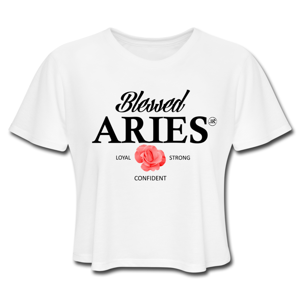 Blessed Aries Women's Cropped T-Shirt white - Loyalty Vibes