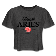 Blessed Aries Women's Cropped T-Shirt deep heather - Loyalty Vibes