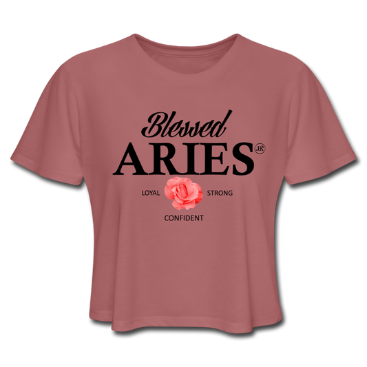 Blessed Aries Women's Cropped T-Shirt mauve - Loyalty Vibes