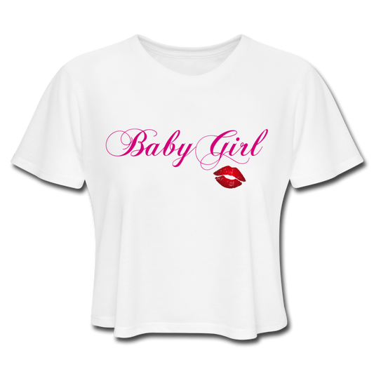 BabyGirl Cropped Tee white - Loyalty Vibes