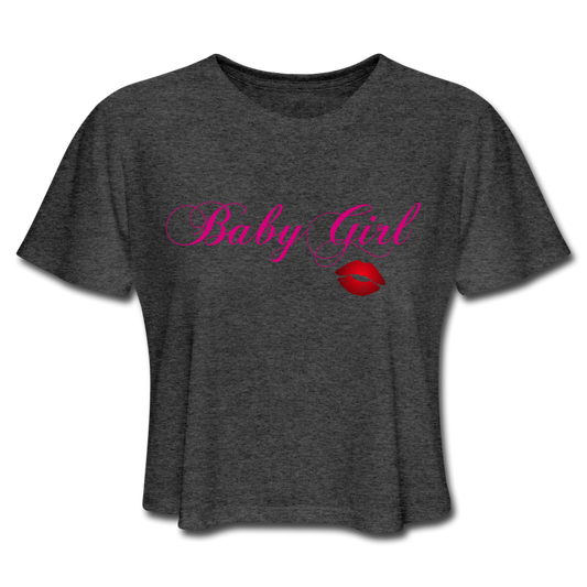 BabyGirl Cropped Tee deep heather - Loyalty Vibes