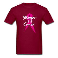 Stronger Than Cancer T-Shirt burgundy - Loyalty Vibes