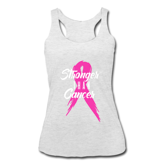 Stronger Than Cancer Women's Athletic Tank Top heather white White - Loyalty Vibes