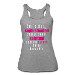 Sophisticated Savage Women’s Tri-Blend Tank Top heather gray - Loyalty Vibes