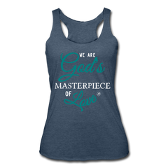 We Are God's Masterpiece Of Love Tank Top heather navy - Loyalty Vibes