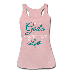 We Are God's Masterpiece Of Love Tank Top heather dusty rose - Loyalty Vibes