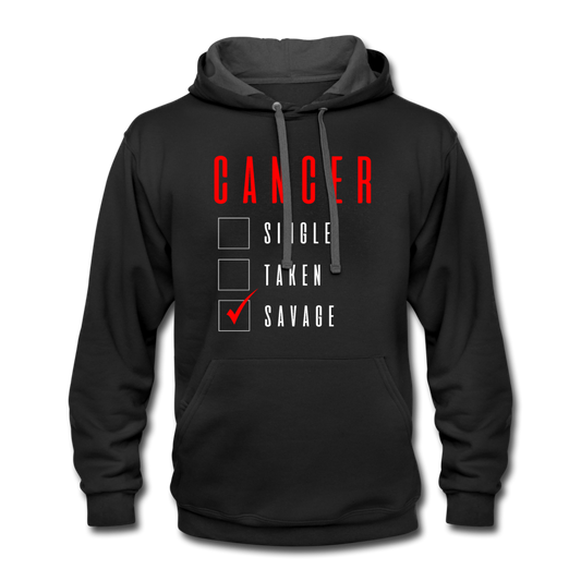 Savage Cancer Hoodie black asphalt - Loyalty Vibes