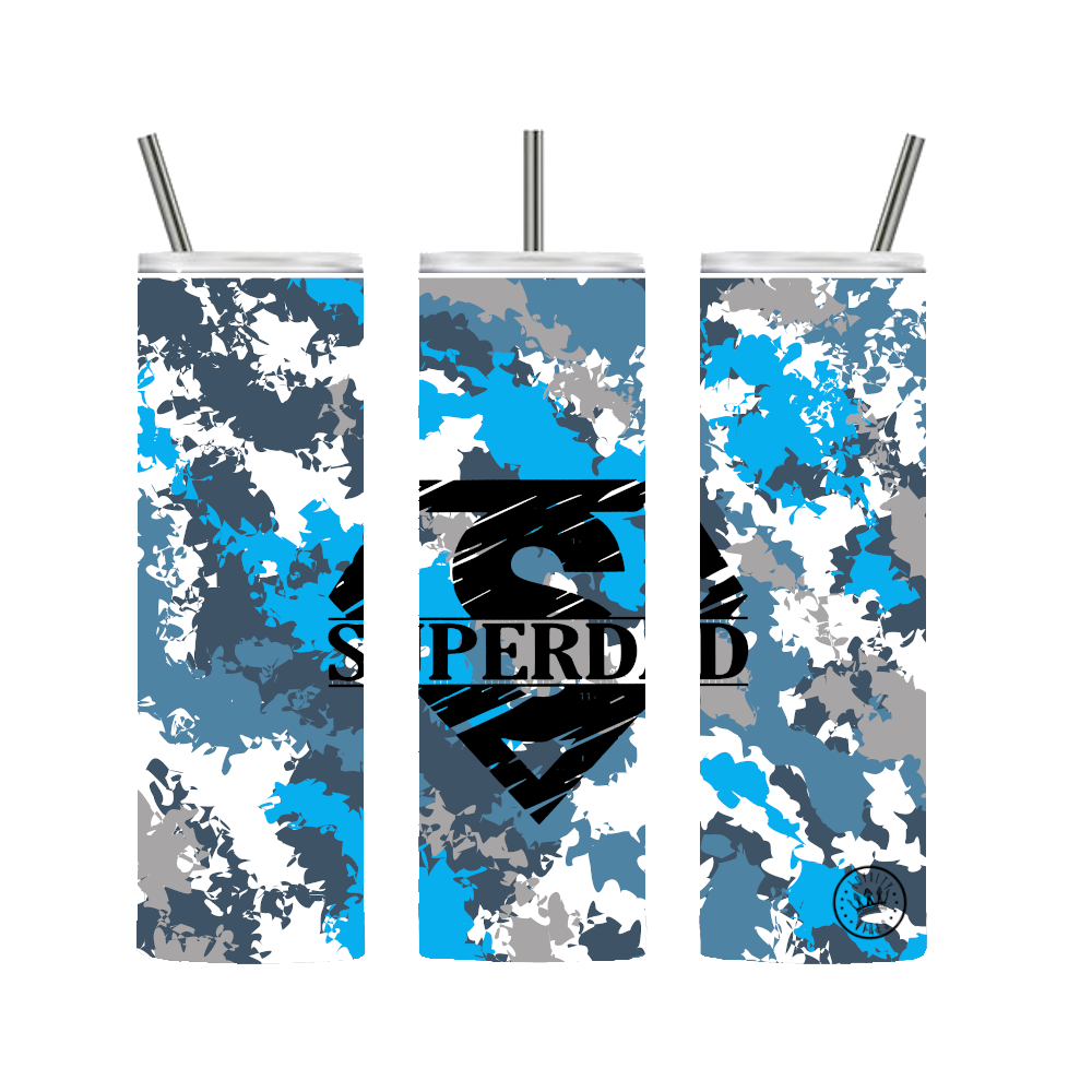 Superdad Camo Tumbler 20 oz. Blue Camo - Loyalty Vibes