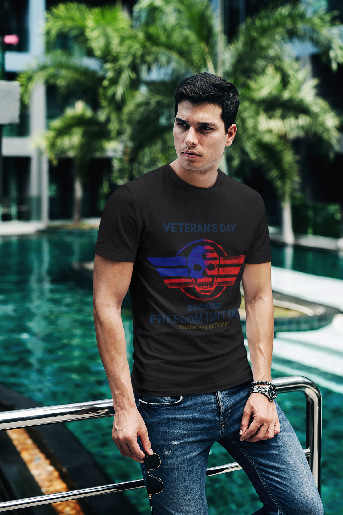 Freedom Skull Veteran's Day T-Shirt Black - Loyalty Vibes