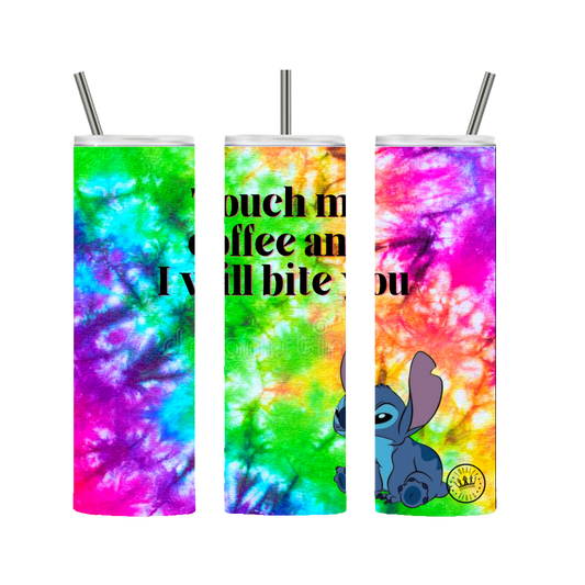 20 Oz. Stainless Steel Tumbler Feisty Touch My Coffee Travel Mug Tie Dye 20 oz. - Loyalty Vibes
