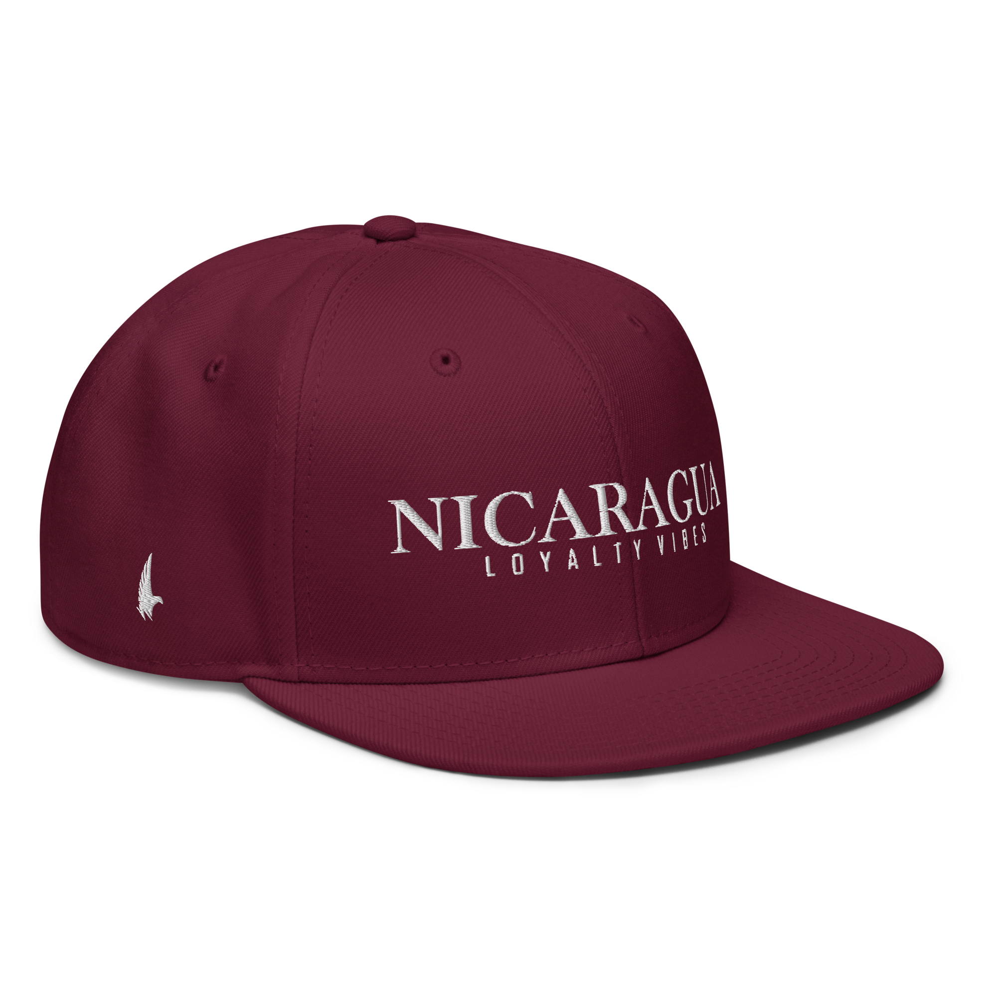 Traditional Nicaragua Snapback Hat Maroon - Loyalty Vibes