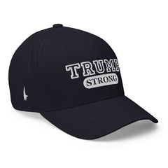 Loyalty Vibes Trump Strong Fitted Hat Navy Blue - Loyalty Vibes