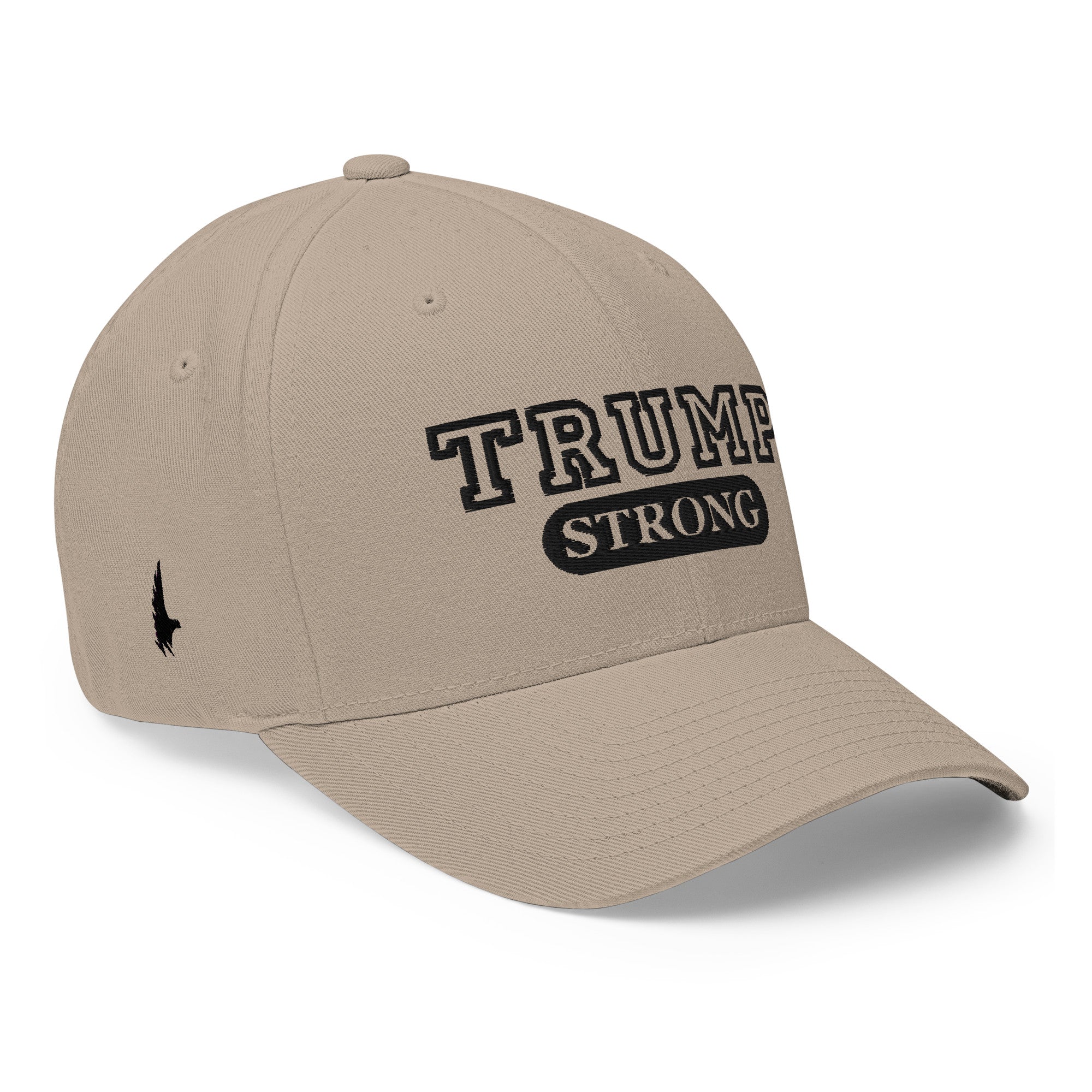 Loyalty Vibes Trump Strong Fitted Hat Sandstone Black - Loyalty Vibes