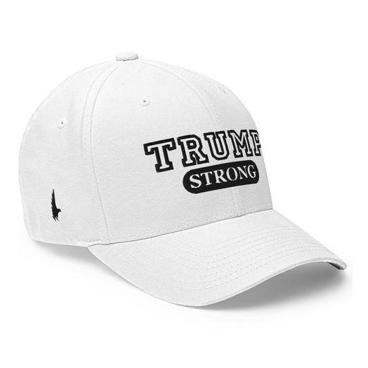 Loyalty Vibes Trump Strong Fitted Hat White - Loyalty Vibes
