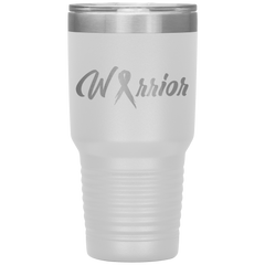 Breast Cancer Warrior Tumbler White 30oz. Stainless Steel - Loyalty Vibes