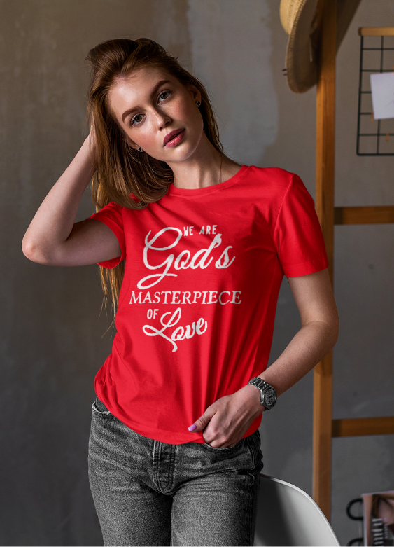 We Are God's Masterpiece Of Love Tee Red - Loyalty Vibes