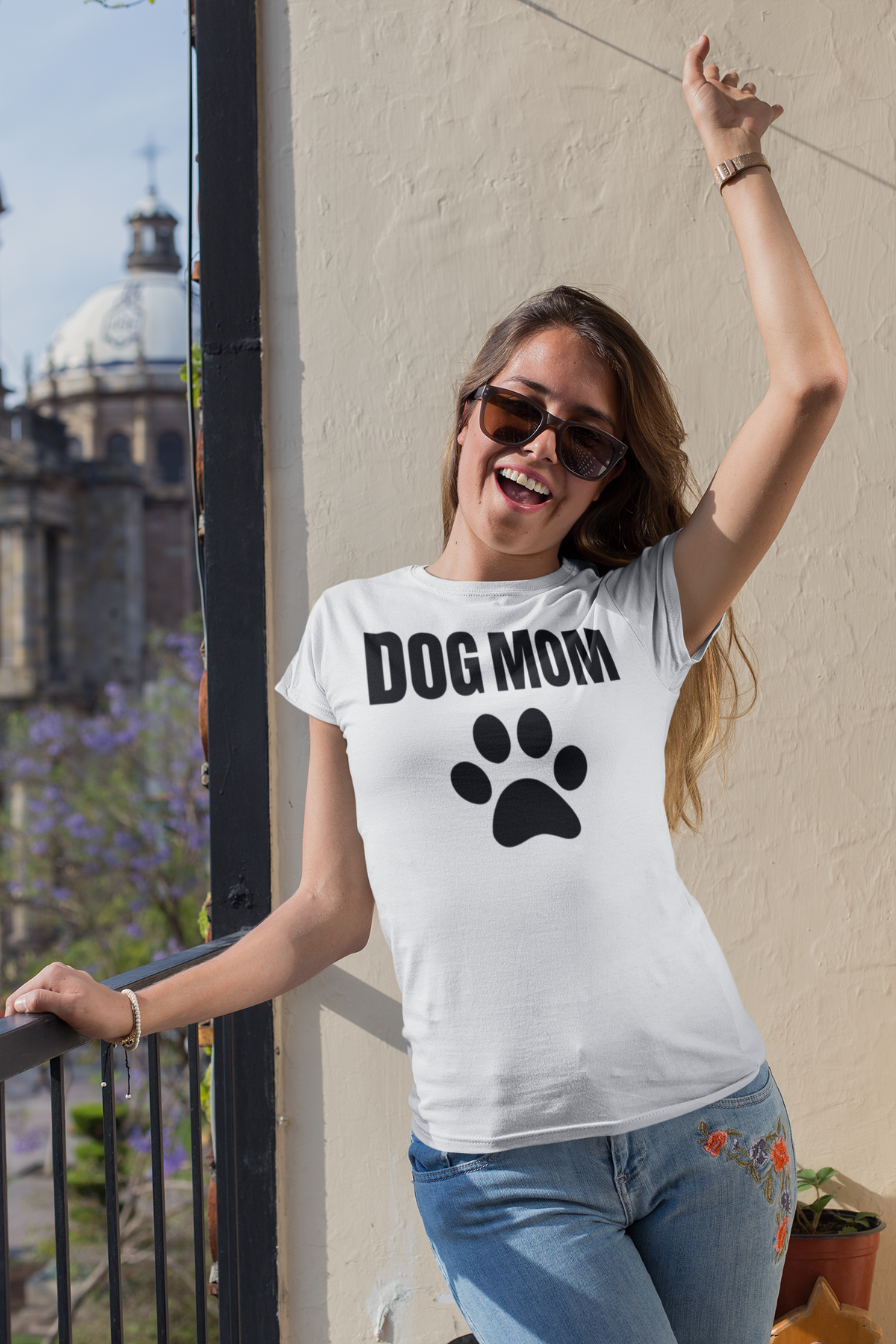 Women's Dog Mom Shirt White - Loyalty Vibes